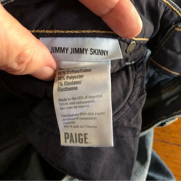 Paige Jimmy Jimmy Skinny Jeans Blue Tiger Lily Wash Mid Rise Stretch - 29 - Picture 11 of 12